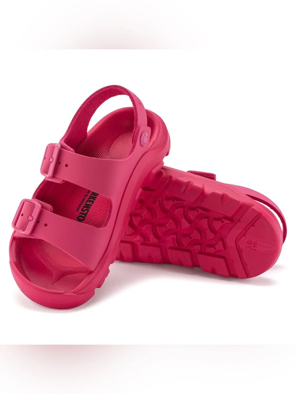 Kids Birkenstock Hot Pink Sandals Mogami Birko-Flor Sandal in Tulip Backstrap